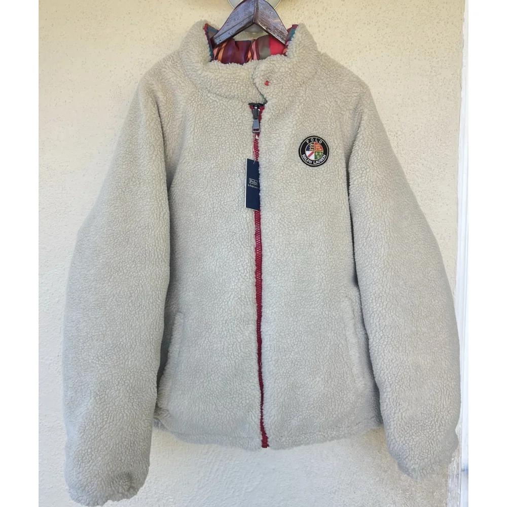 Polo Ralph Lauren Puffer Coat Reversible Sun Valley Jacket Mens M Multi Check